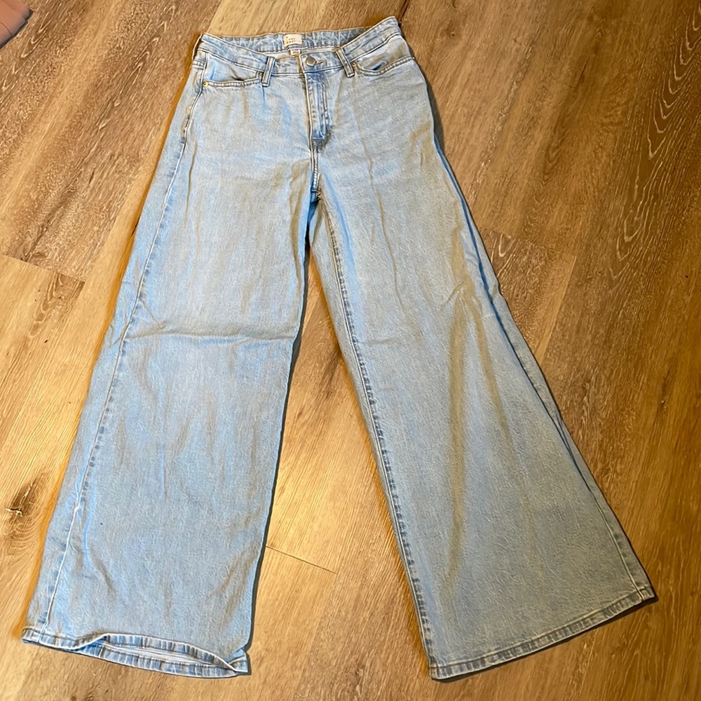a new day Light blue ultra wide leg high waisted jeans never worn